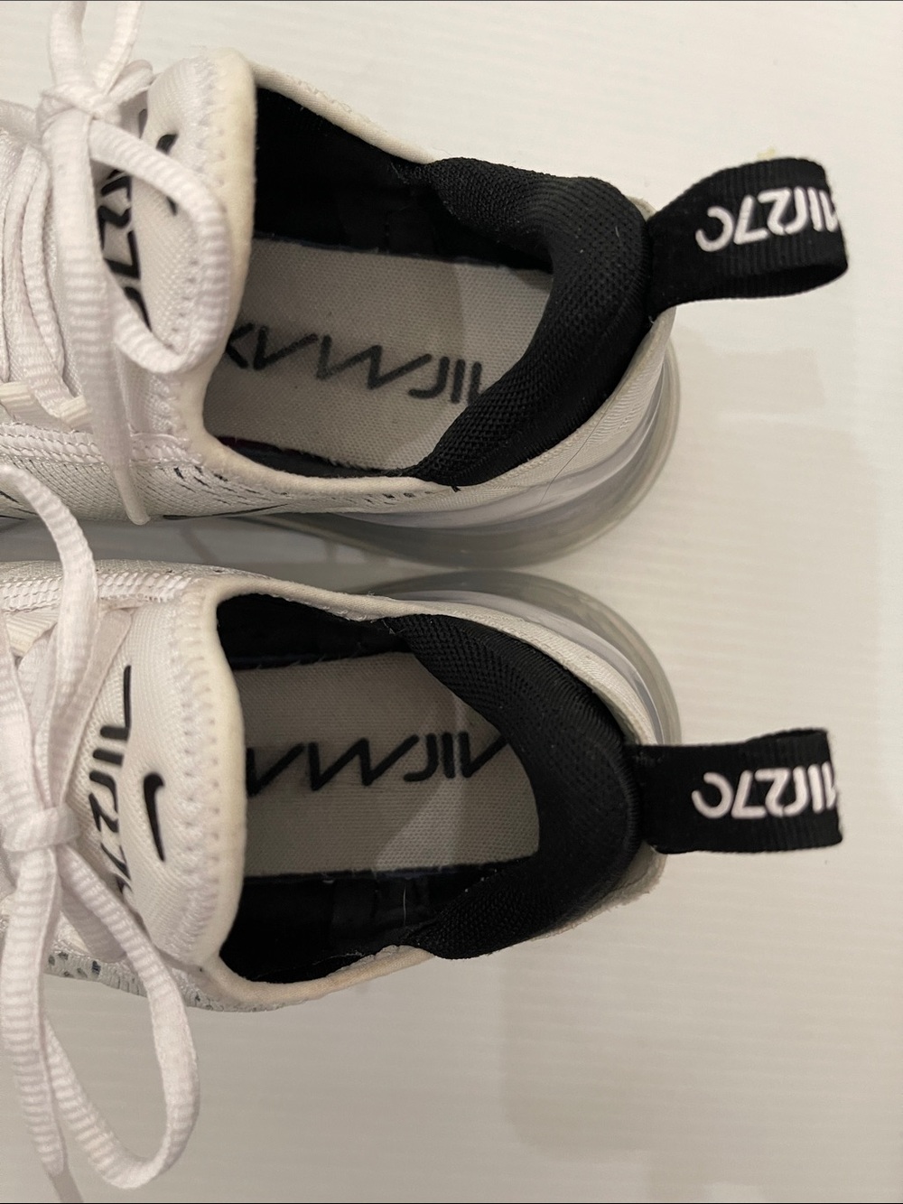 Nike Air Max 270 White/Black Athletic Running Sneakers Women’s Size 8 - Picture 6 of 14